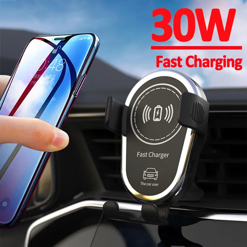 30W Wireless Fast Charger Car Mount Air Vent